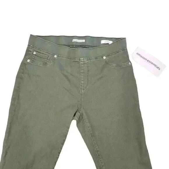 Amazon Essentials Women's Khaki Green Poly/Spandex Stretch Pull On Jeggings NEW - Picture 5 of 14